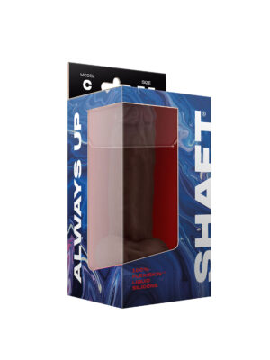 shaft model c 7.5 inch liquid silicone dong with balls mahogany
