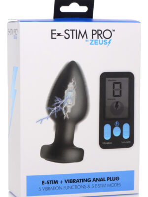 e stim and vibrating anal plug black