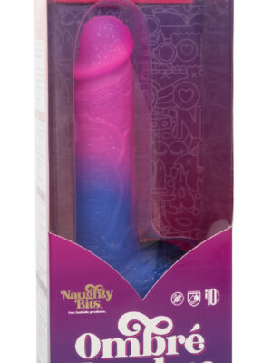 naughty bits ombre hombre xl vibrating dildo pink/purple