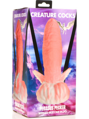 pegasus pecker winged silicone dildo pink/white