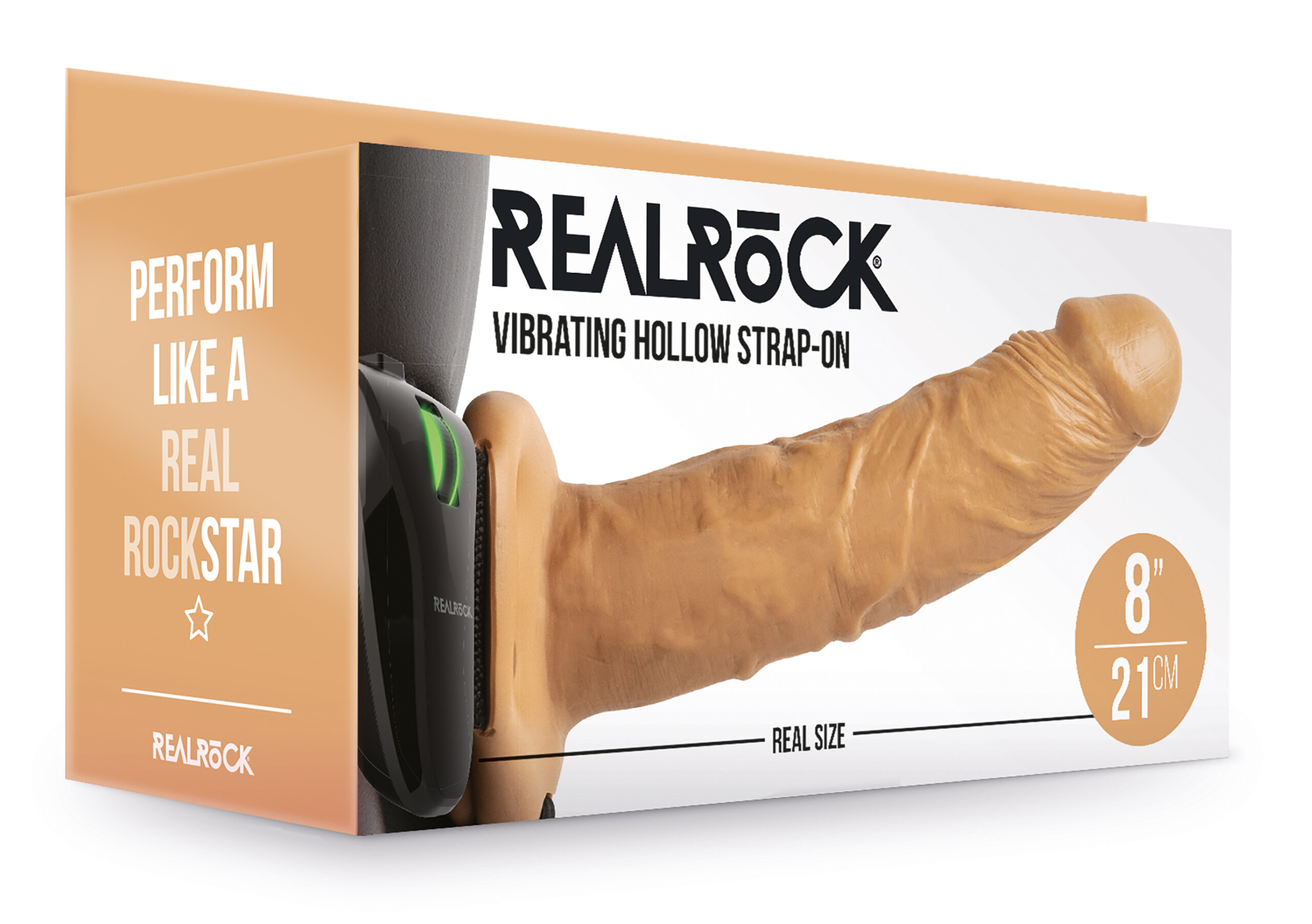vibrating hollow strap on no balls 8 inch tan vibrating hollow strap on no balls 8 inch tan