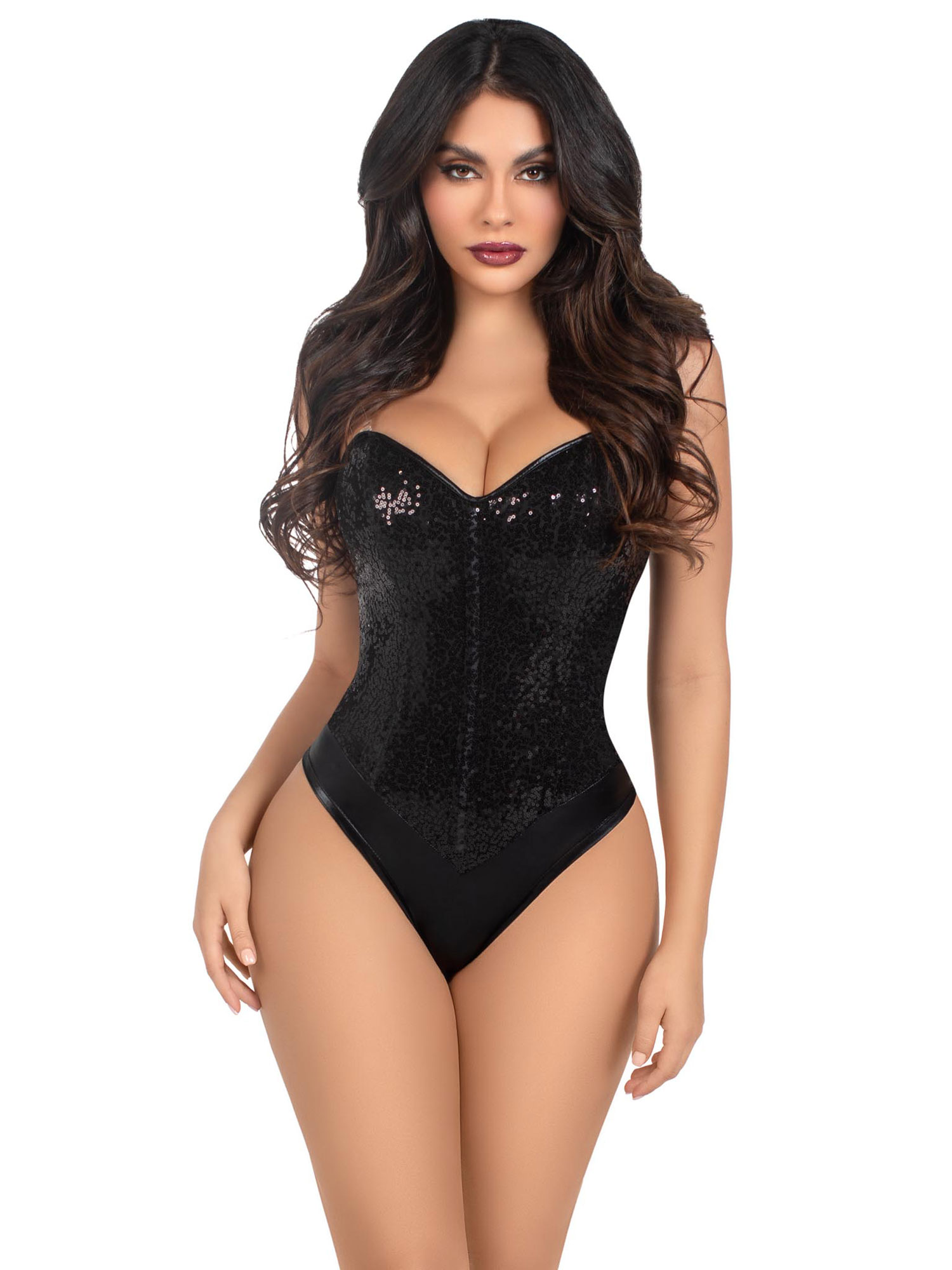 sequin bodysuit medium black