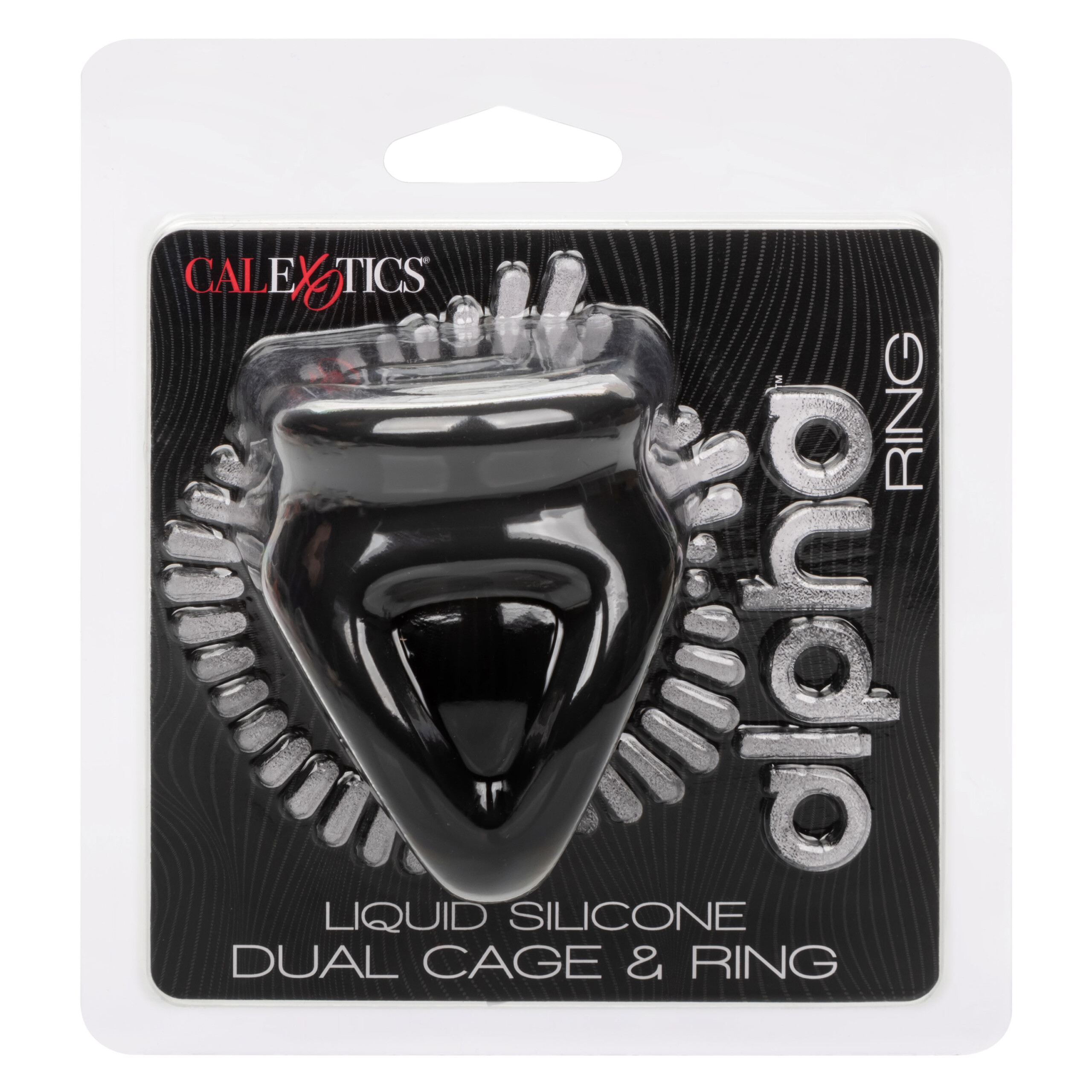 alpha liquid silicone dual cage and ring black ring black alpha liquid silicone dual cage and ring black ring black