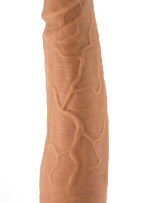 lock on dynamite 7 inch dildo with suction cup adapter mocha