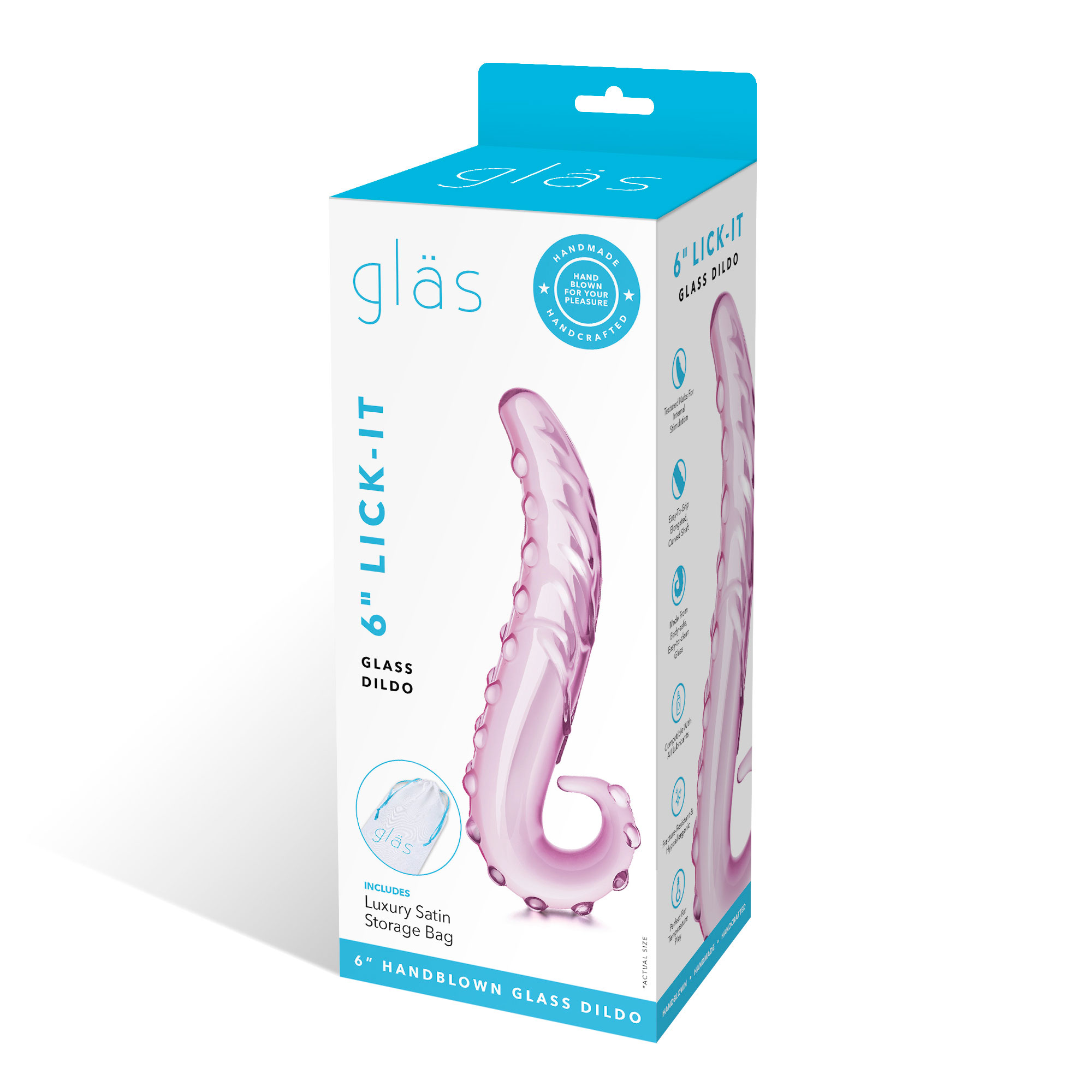 6 inch lick it glass dildo