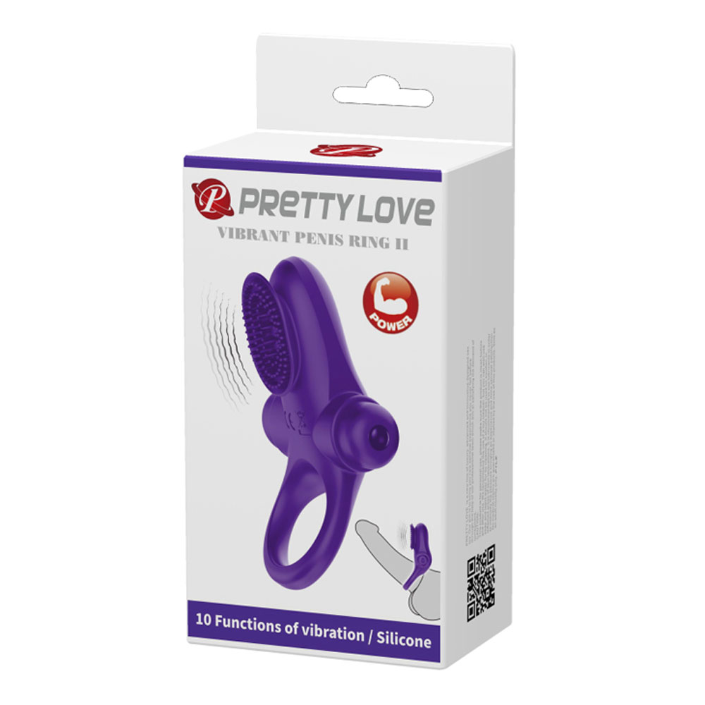 pretty love vibrating cock ring ii purple