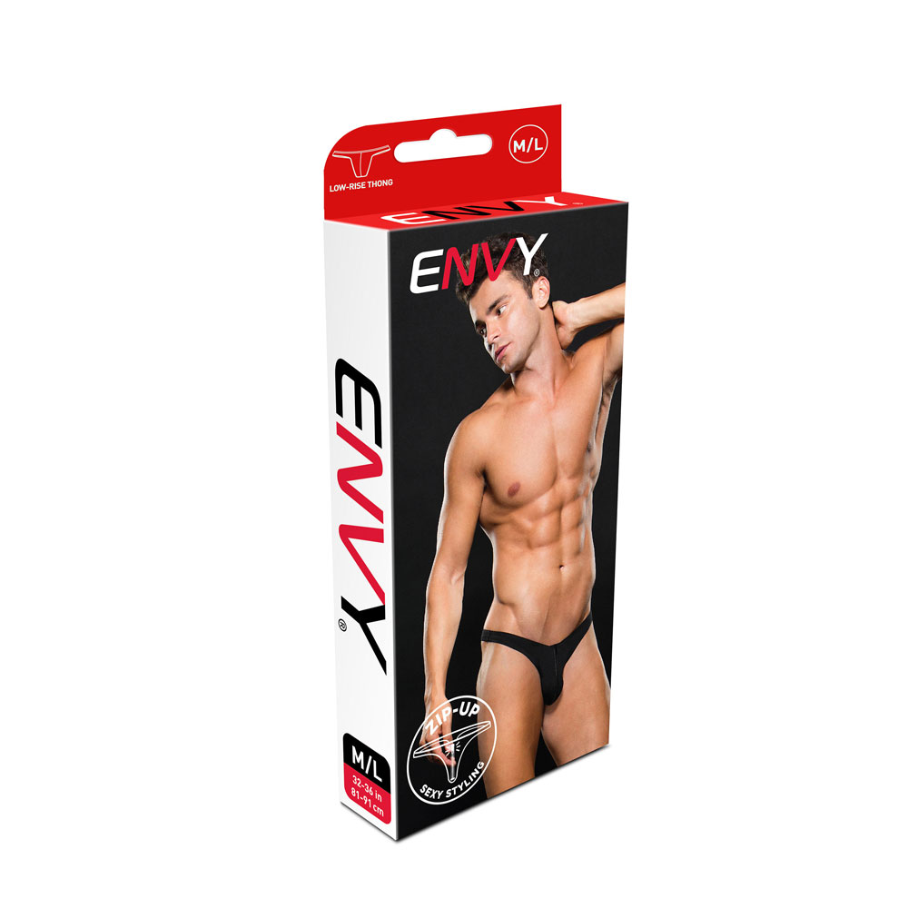 low rise microfiber zip thong medium/large black low rise microfiber zip thong medium/large black
