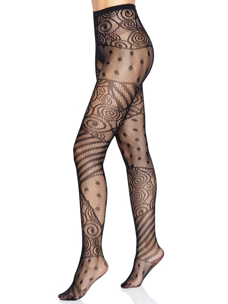 doll net tights one size black