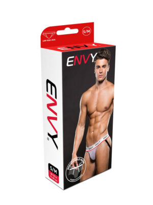 logo elastic low rise mesh jock small/meduim white