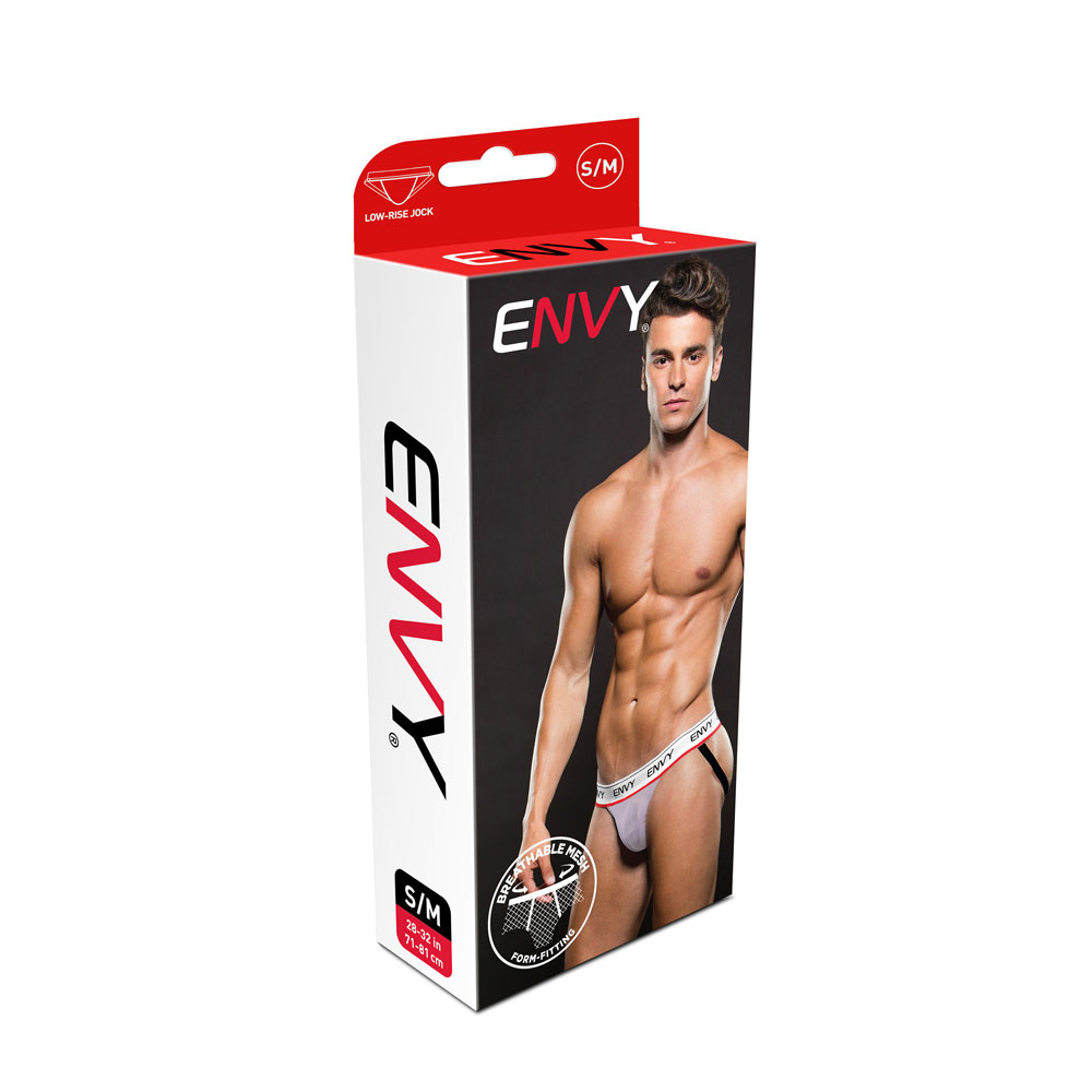 logo elastic low rise mesh jock small/meduim white logo elastic low rise mesh jock small/meduim white