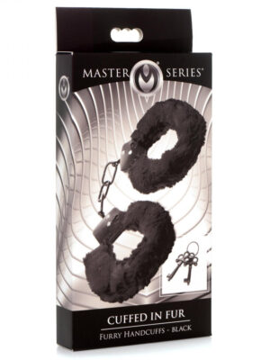 cuffed in fur furry handcuffs black