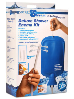deluxe shower enema kit blue