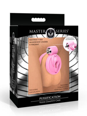 pussification vulva chastity cage pink pussification vulva chastity cage pink