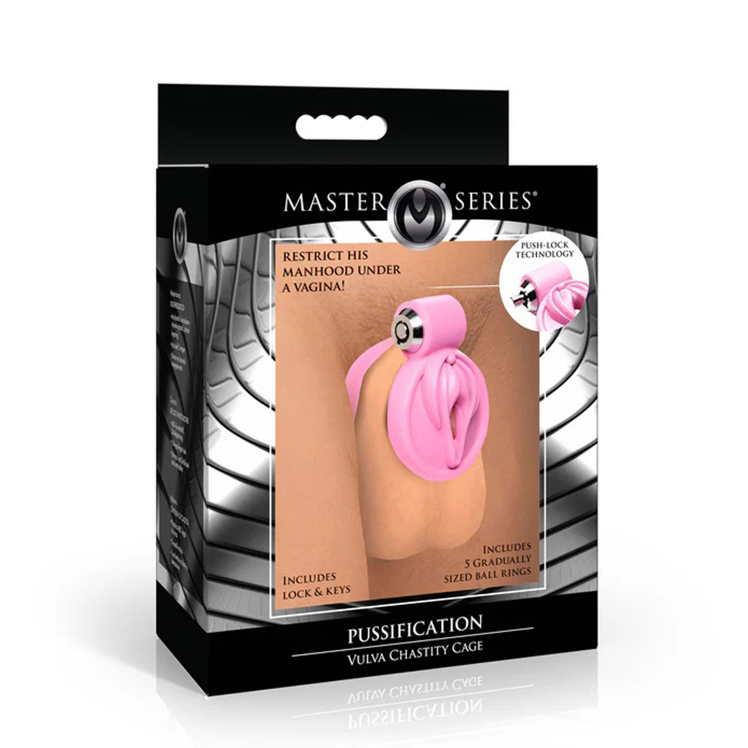 pussification vulva chastity cage pink