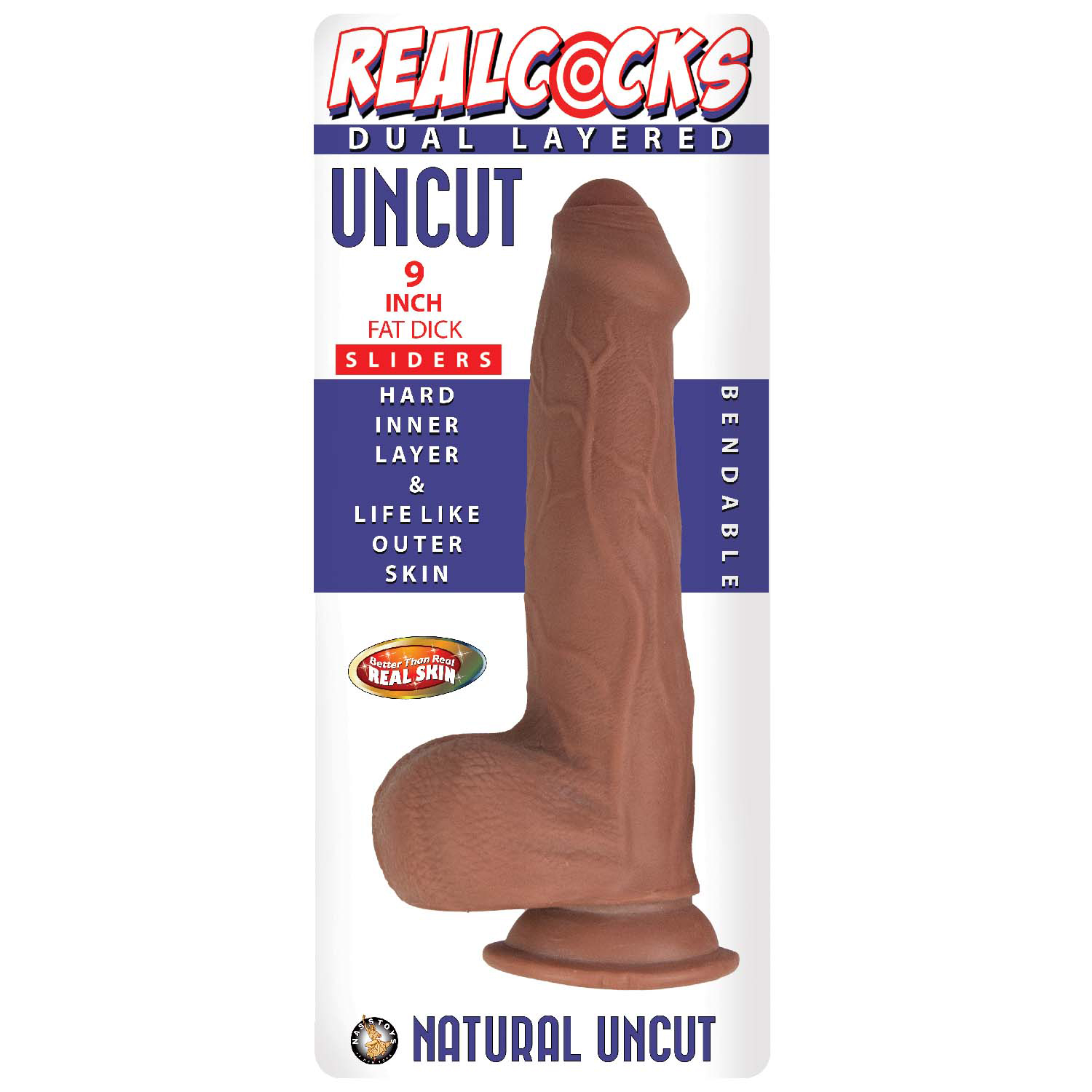 real cock dual layered sliders uncut 9 inch brown real cock dual layered sliders uncut 9 inch brown