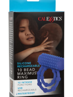 silicone rechargeable 10 bead maximus ring blue