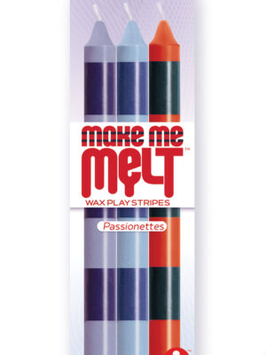 the 9's make me melt sensual warm drip candles 3pk stripes passionettes