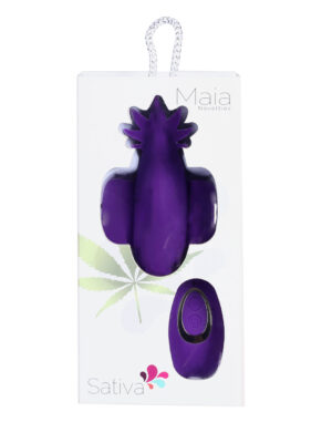 sativa 10 function remote control panty vibrator 420 series purple