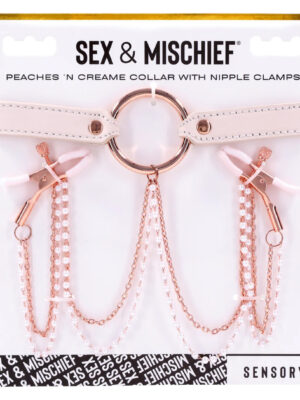 peaches n creame collar with nipple clamps pink peaches n creame collar with nipple clamps pink