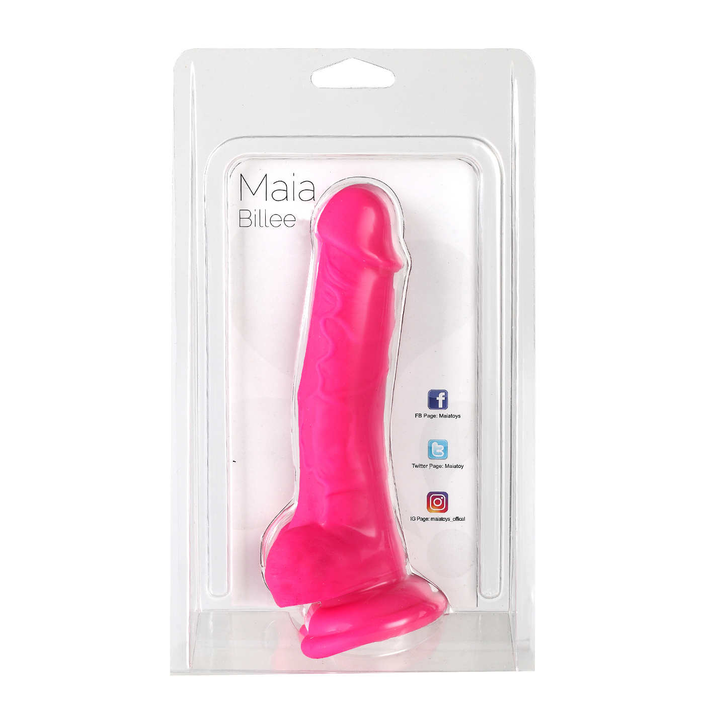 billee realistic silicone dong neon pink