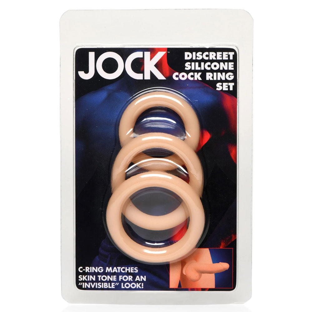jock silicone cock ring set in light