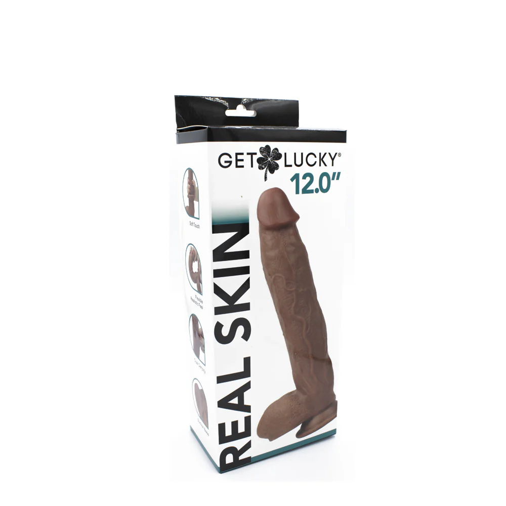 real skin 12 dual layer dildo light brown