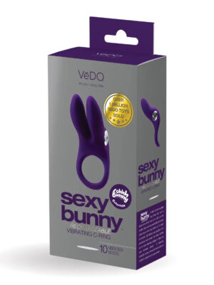 sexy bunny rechargeable ring deep purple