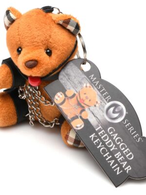 gagged teddy bear keychain