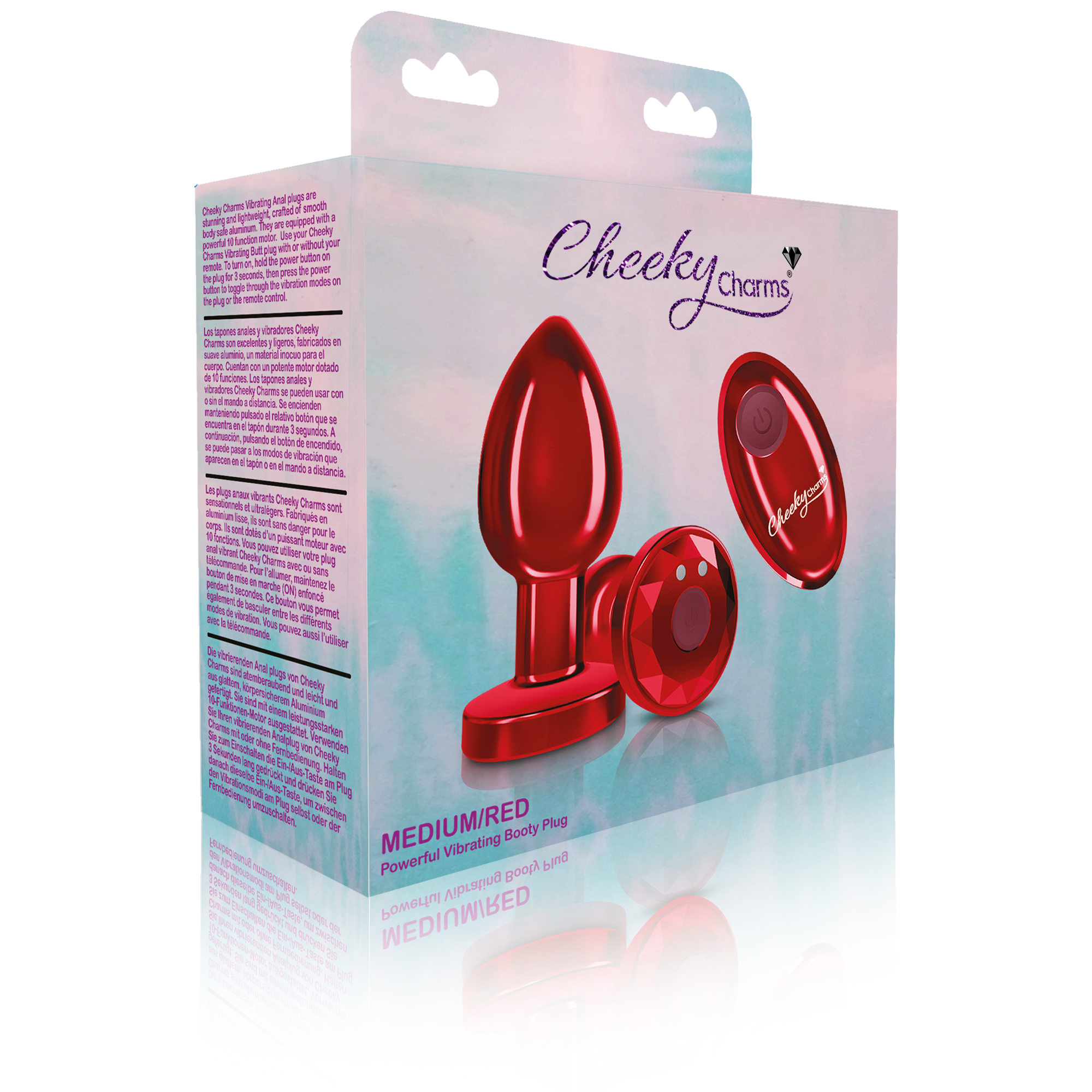 vibrating red metal remote plug medium