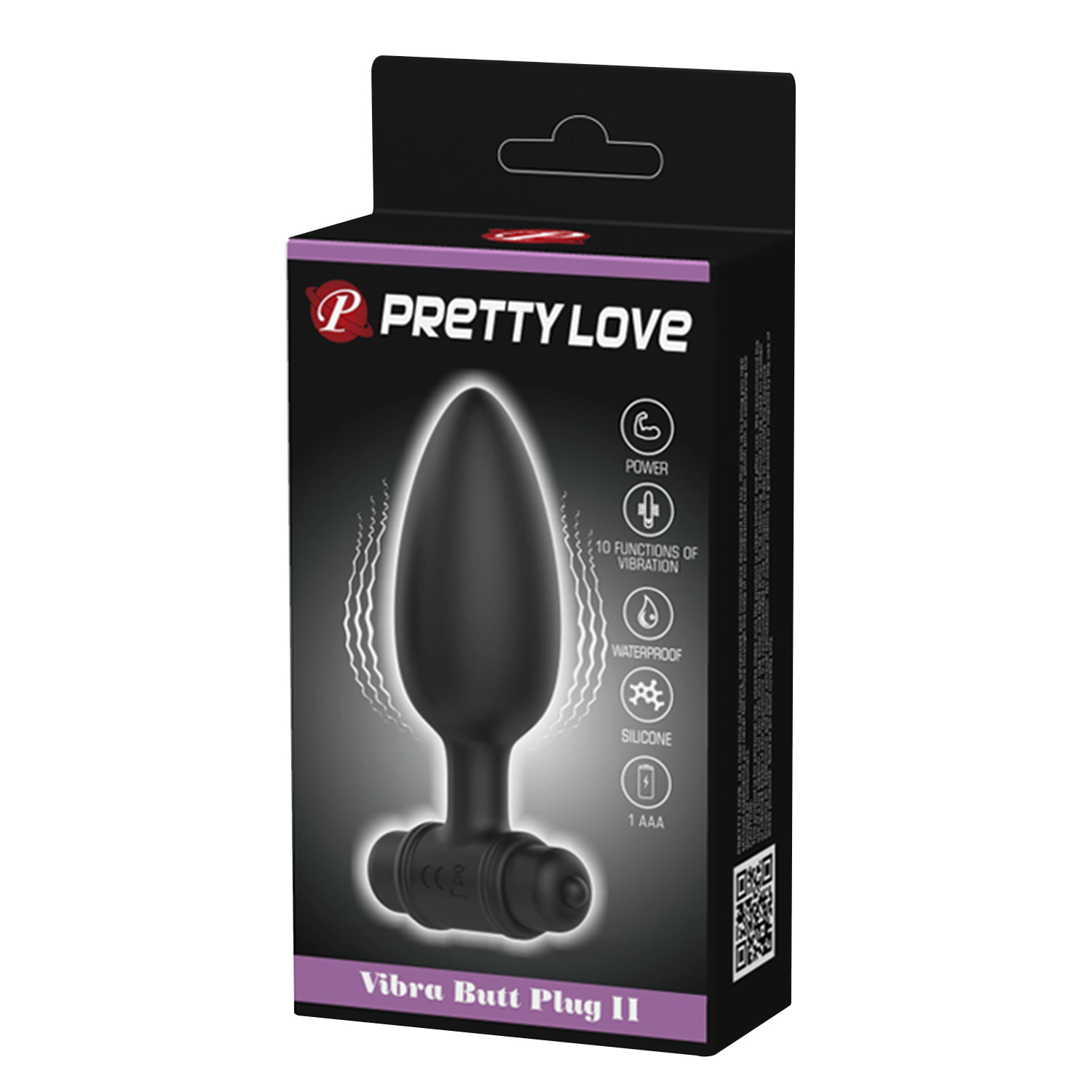 pretty love vibra butt plug ii black