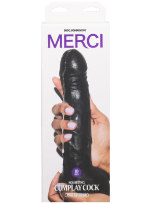 merci 10 inch dual density squirting cumplay cock with removable vac u lock suction cup black