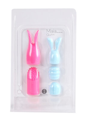 quinn 5 piece silicone attachments pink/blue