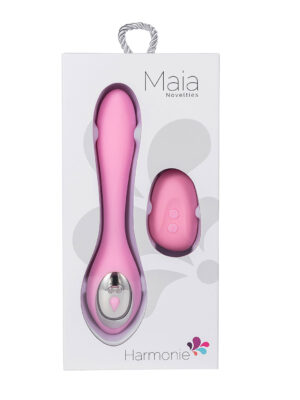 harmonie rechargeable remote silicone bendable vibrator pink
