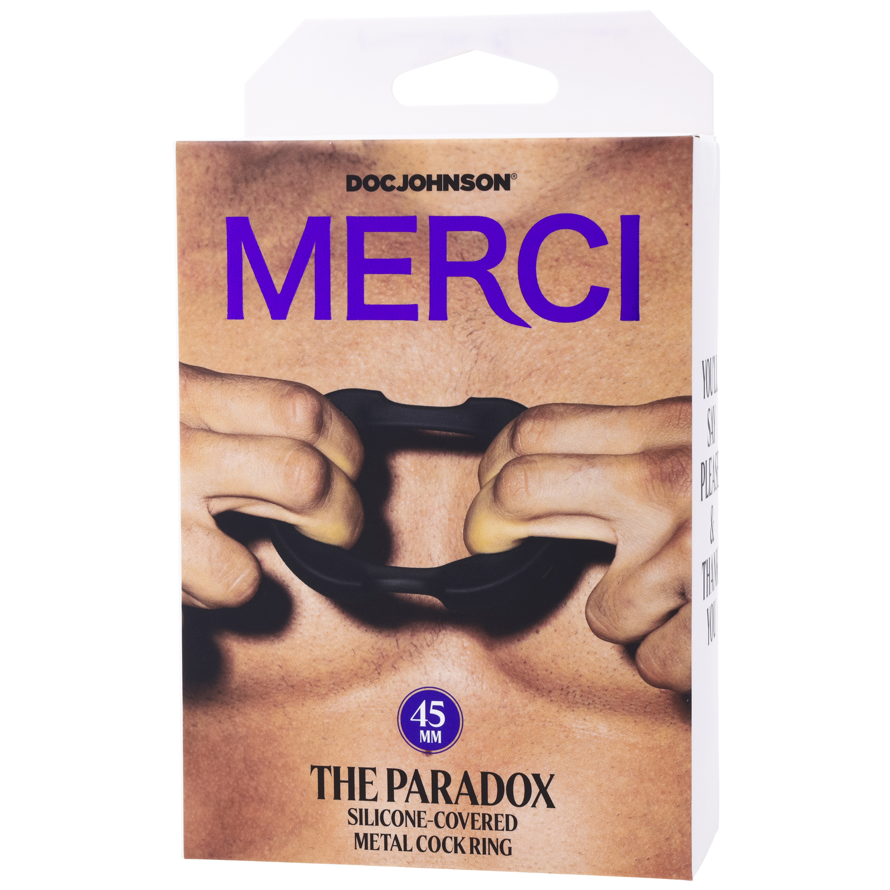 merci the paradox silicone covered metal cock ring 45mm black