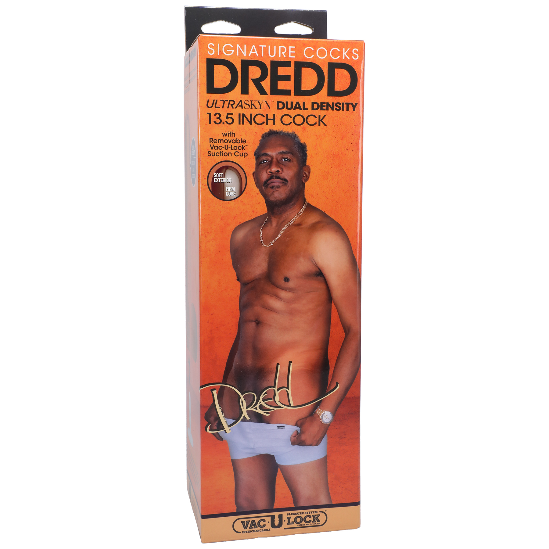 signature cocks dredd 13.5 inch ultraskyn cock with removable vac u lock suction cup chocolate