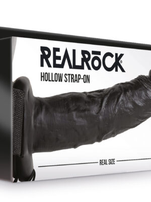 hollow strap on without balls 8 inch black