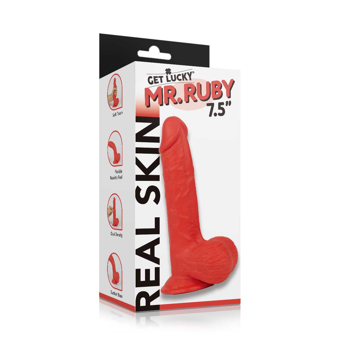 real skin mr. ruby 7.5" dual layer dildo
