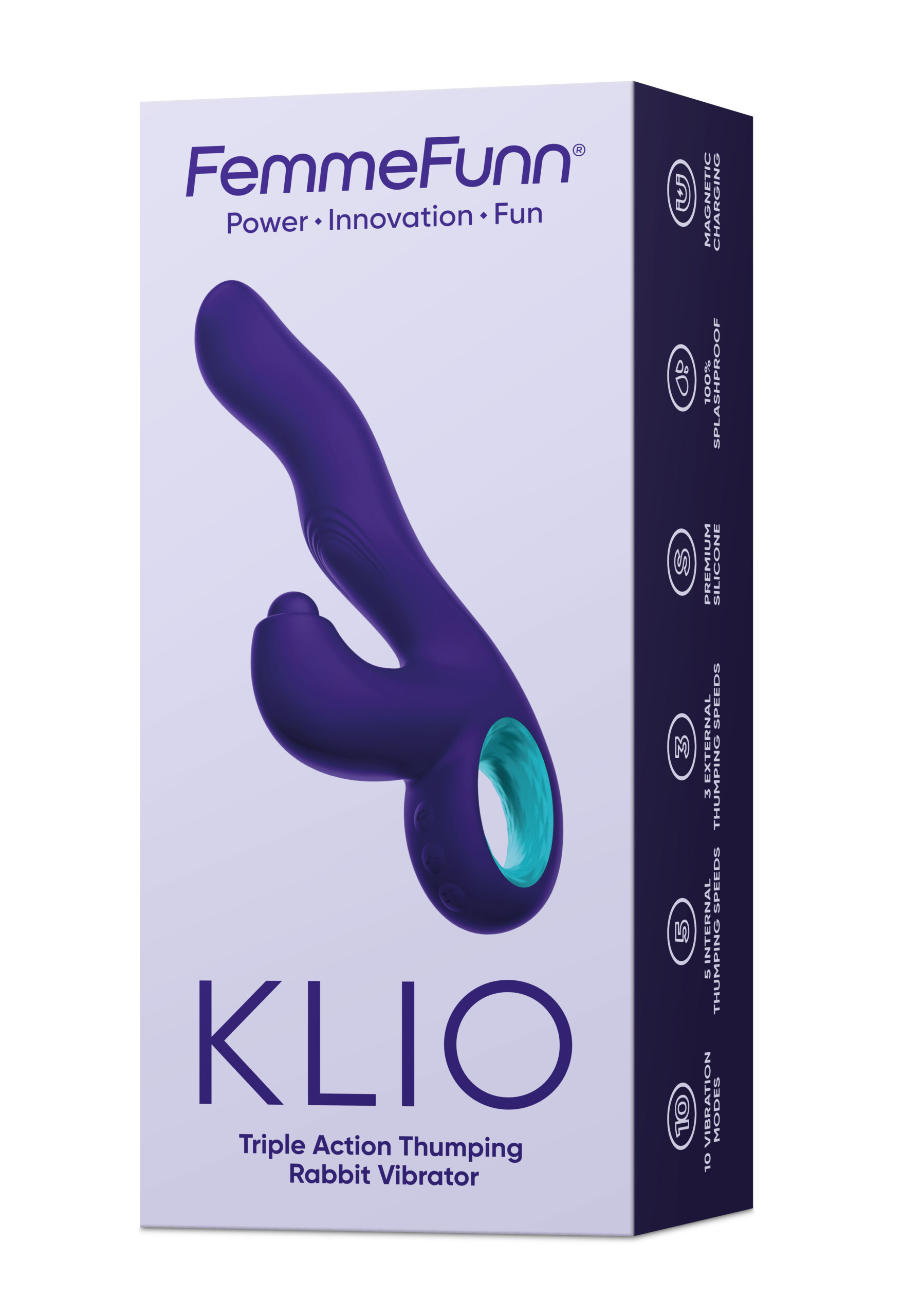 klio triple action thumping rabbit vibrator dark purple klio triple action thumping rabbit vibrator dark purple