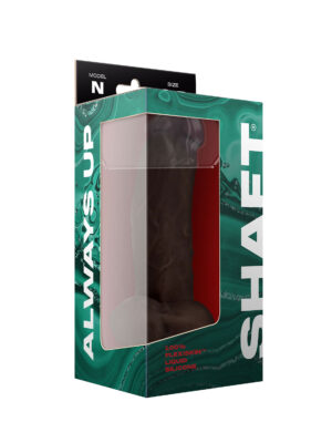 shaft model n 8.5 inch liquid silicone dong with balls mahogany