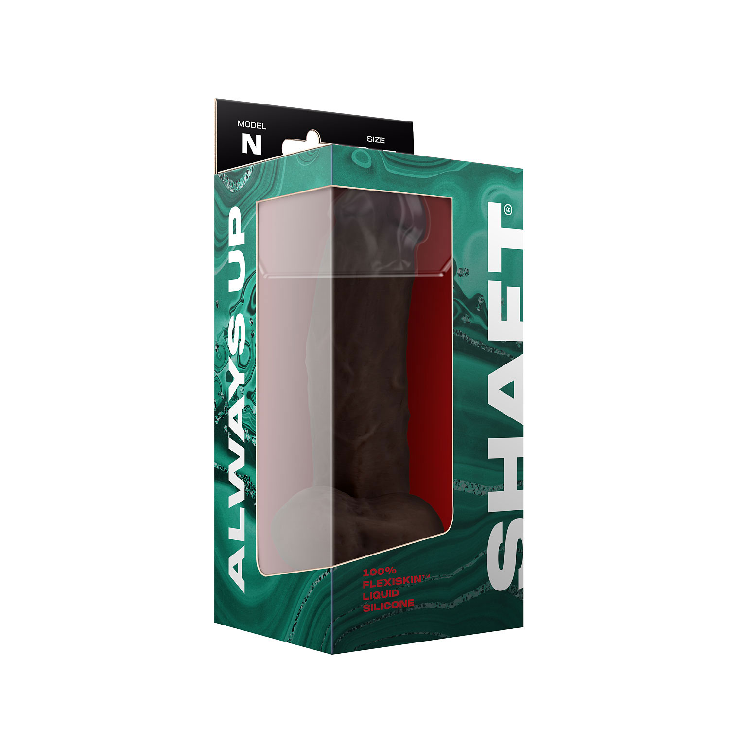 shaft model n 8.5 inch liquid silicone dong with balls mahogany