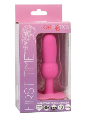 first time vibrating beaded probe pink