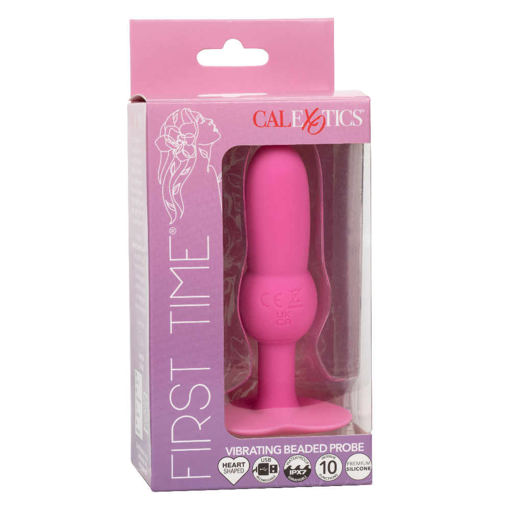 first time vibrating beaded probe pink