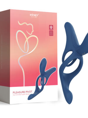 pleasure pivot app controlled couples vibrator navy blue