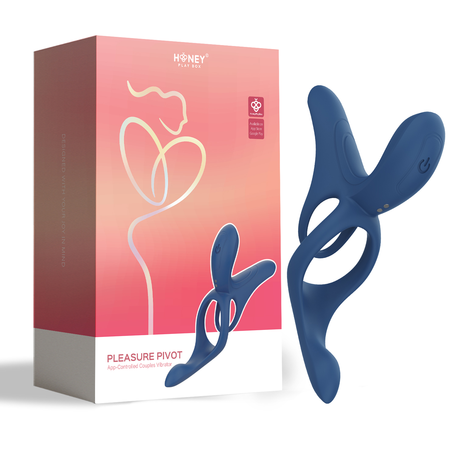 pleasure pivot app controlled couples vibrator navy blue pleasure pivot app controlled couples vibrator navy blue