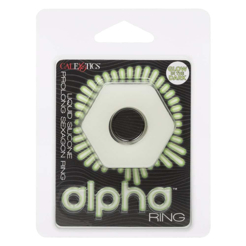 alpha glow in the dark liquid silicone prolong sexagon ring white alpha glow in the dark liquid silicone prolong sexagon ring white