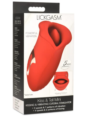 lickgasm kiss and tell mini kissing and vibrating clitoral stimulator red