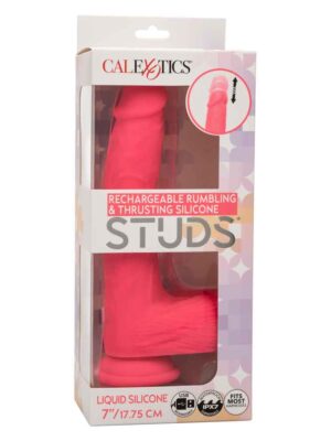 rechargeable rumbling and thrusting silicone studs pink rechargeable rumbling and thrusting silicone studs pink
