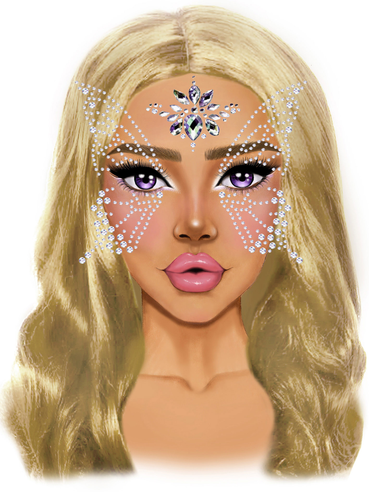 fairy adhesive face jewels sticker