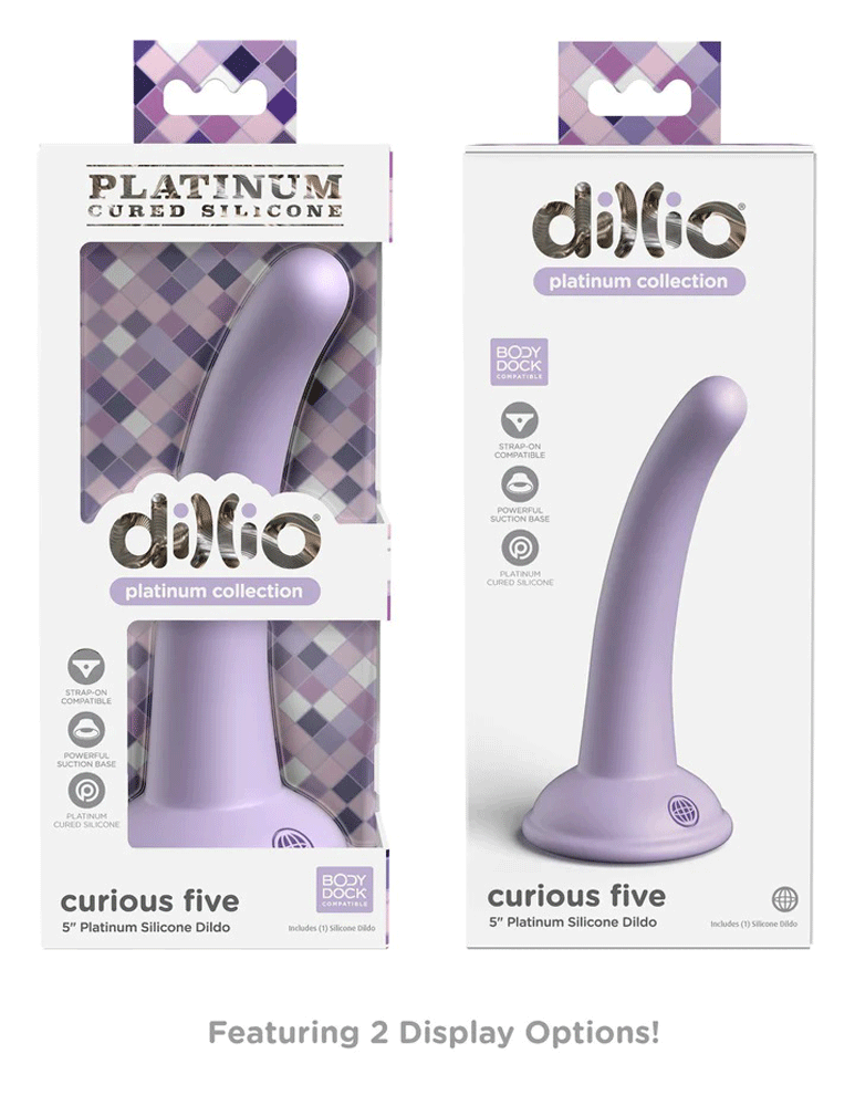 dillio platinum curious five 5 inch dildo purple