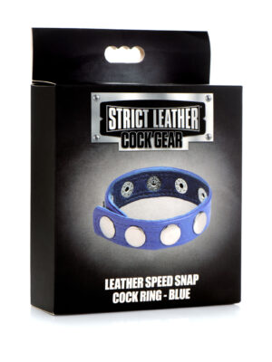 cock gear leather speed snap cock ring blue